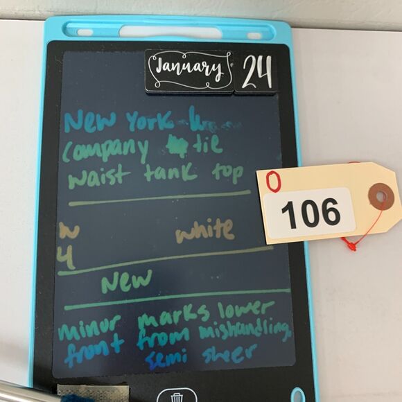 New York & Company Blouse Womens 4 White Tie Waist Surplice Sleeveless Stretch - Picture 13 of 14